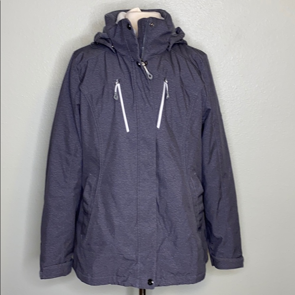 GERRY Hooded Insulated Fleece Ski Coat Parka Gray